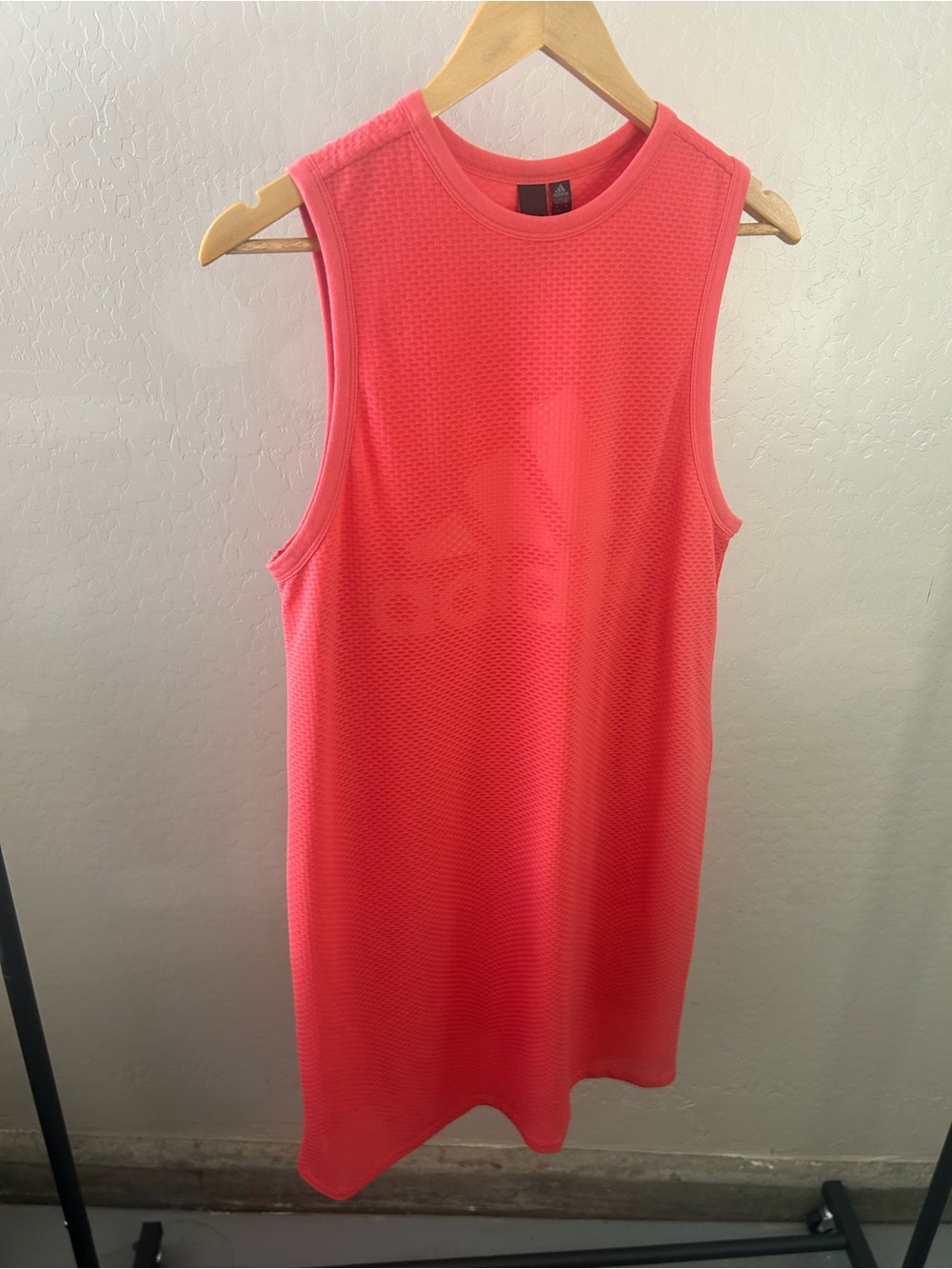 adidas Coral Mesh Athletic Tank Dress - Bright Coral